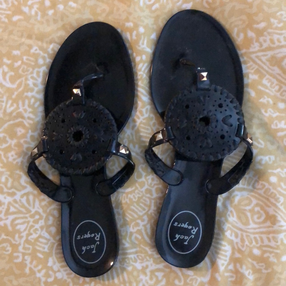 Jack Rogers black jelly sandals